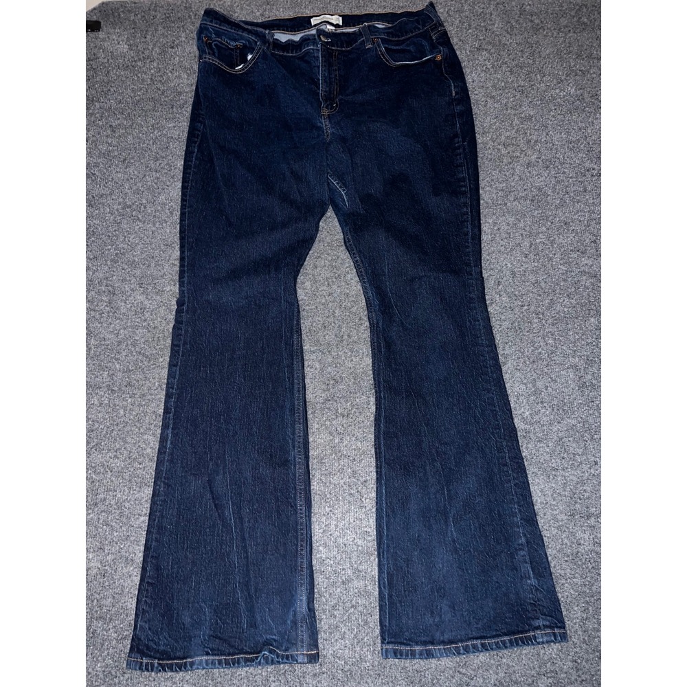 Abercrombie & Fitch Curve Love The Bootcut Mid Rise Jeans Dark Wash Blue Size 33